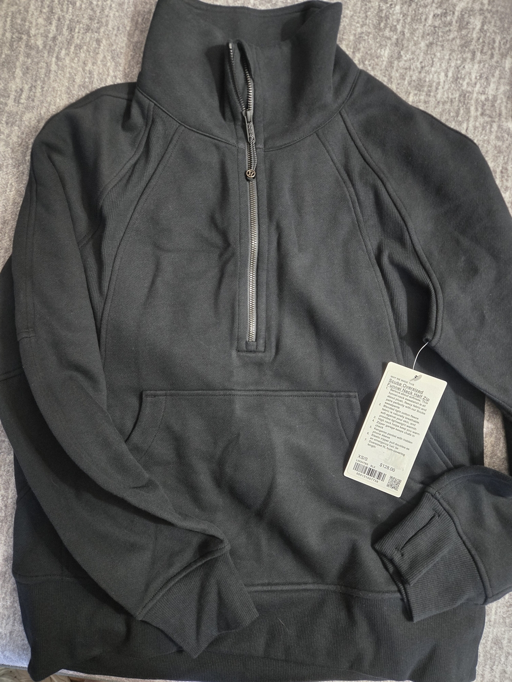 lululemon athletica Black Half-Zip Pullover Hoodie